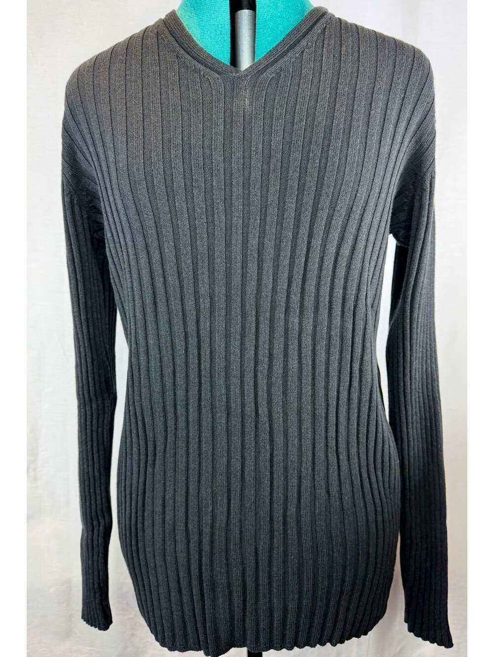 Vintage A|X Armani Exchange Size L Black/Charcoal Ribbed Sweater Y2K